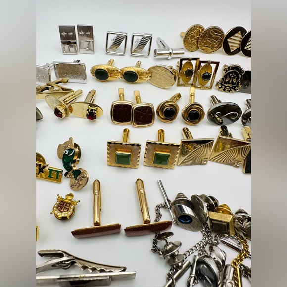 Vintage Most Are Signed Swank Cufflinks And Tie Clips - Picture 3 of 11